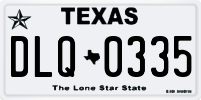 TX license plate DLQ0335