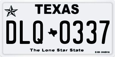 TX license plate DLQ0337
