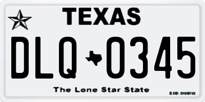 TX license plate DLQ0345