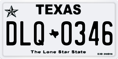 TX license plate DLQ0346