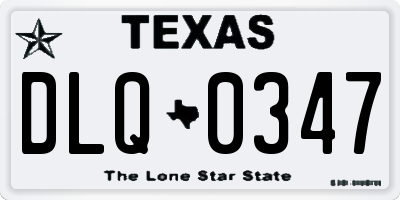 TX license plate DLQ0347