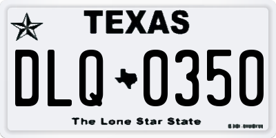 TX license plate DLQ0350