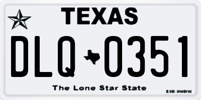TX license plate DLQ0351