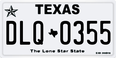 TX license plate DLQ0355