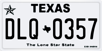 TX license plate DLQ0357
