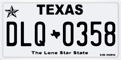 TX license plate DLQ0358