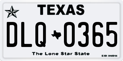 TX license plate DLQ0365