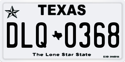 TX license plate DLQ0368