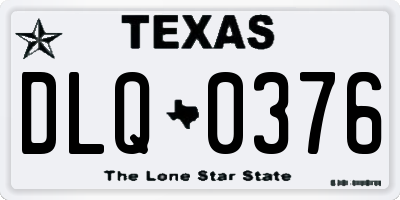 TX license plate DLQ0376