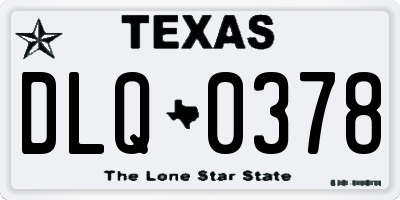 TX license plate DLQ0378