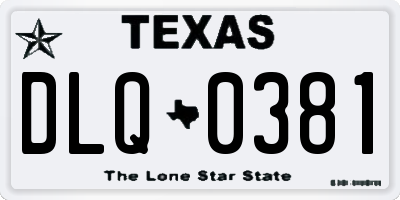 TX license plate DLQ0381