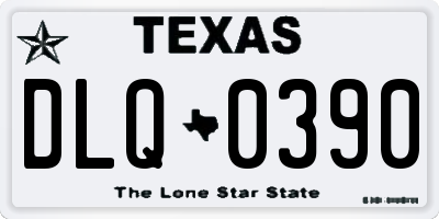 TX license plate DLQ0390