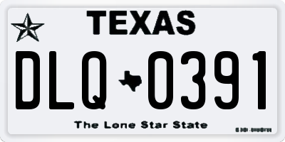 TX license plate DLQ0391