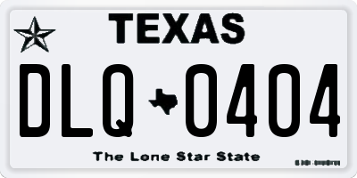 TX license plate DLQ0404