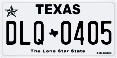 TX license plate DLQ0405