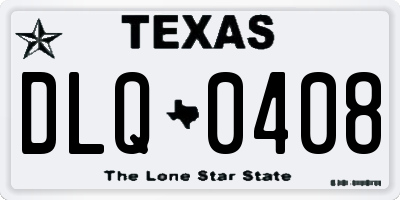 TX license plate DLQ0408