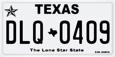 TX license plate DLQ0409