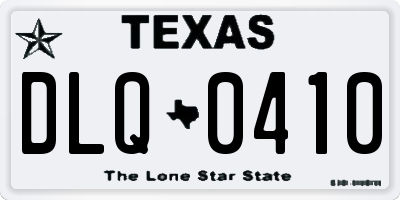 TX license plate DLQ0410
