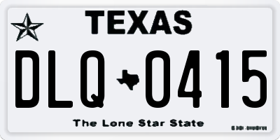 TX license plate DLQ0415