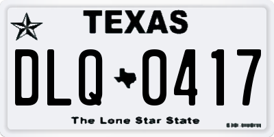 TX license plate DLQ0417