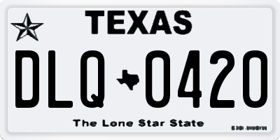TX license plate DLQ0420