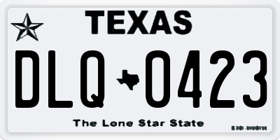 TX license plate DLQ0423