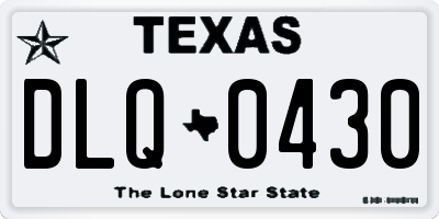 TX license plate DLQ0430