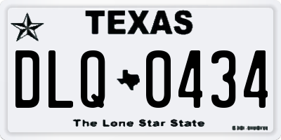 TX license plate DLQ0434