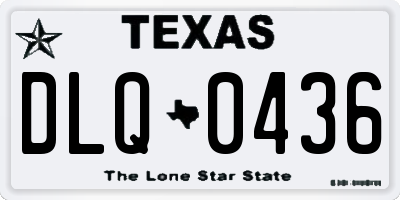 TX license plate DLQ0436