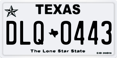 TX license plate DLQ0443