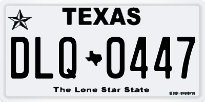 TX license plate DLQ0447