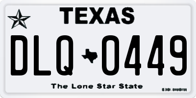 TX license plate DLQ0449
