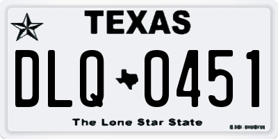 TX license plate DLQ0451