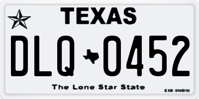 TX license plate DLQ0452