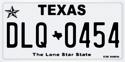 TX license plate DLQ0454