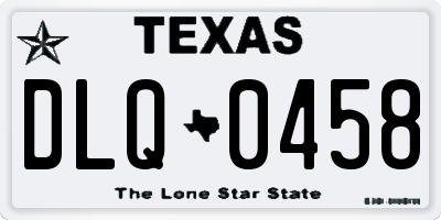 TX license plate DLQ0458
