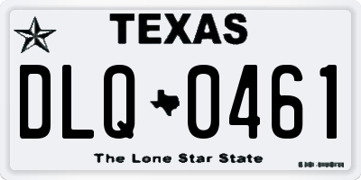 TX license plate DLQ0461