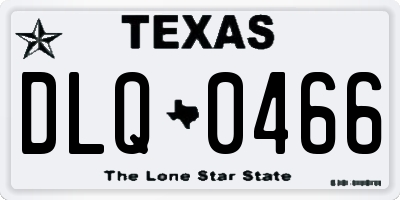 TX license plate DLQ0466