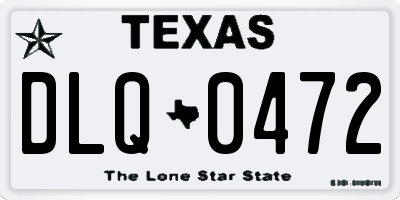 TX license plate DLQ0472