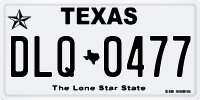 TX license plate DLQ0477