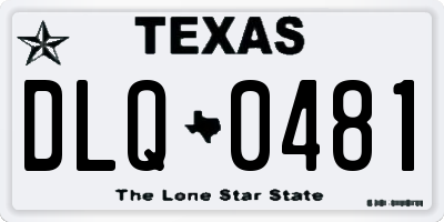 TX license plate DLQ0481