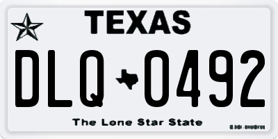 TX license plate DLQ0492