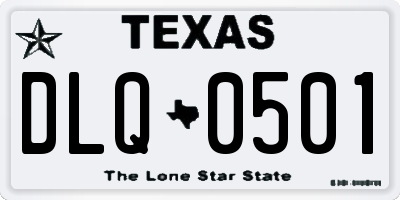TX license plate DLQ0501
