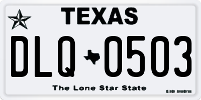 TX license plate DLQ0503