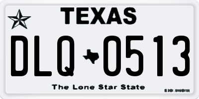 TX license plate DLQ0513
