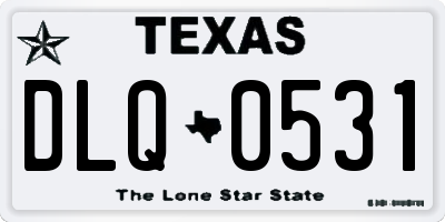 TX license plate DLQ0531