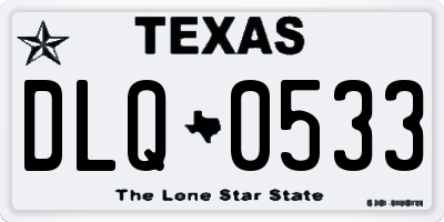 TX license plate DLQ0533