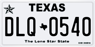 TX license plate DLQ0540