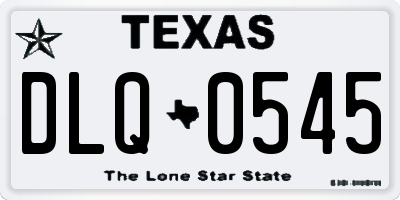 TX license plate DLQ0545