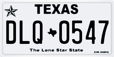 TX license plate DLQ0547